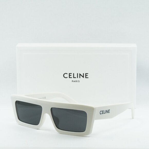 🕶️ New Celine CL40214U 25A Sunglasses - Ivory Frame, Smoke Lenses - Picture 4 of 11
